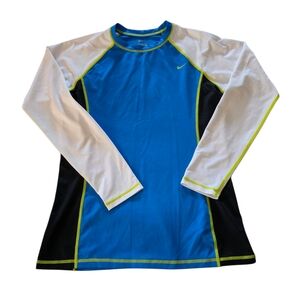 Nike Youth Athletic Long Sleeve Dri-Fit Top Size Medium Blue/White